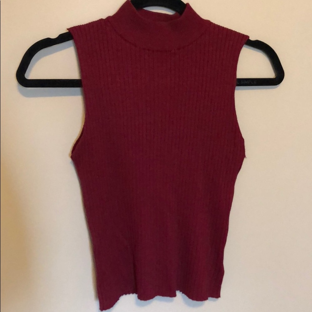 High Neck, Ribbed Crop Top - Picture 2 of 4
